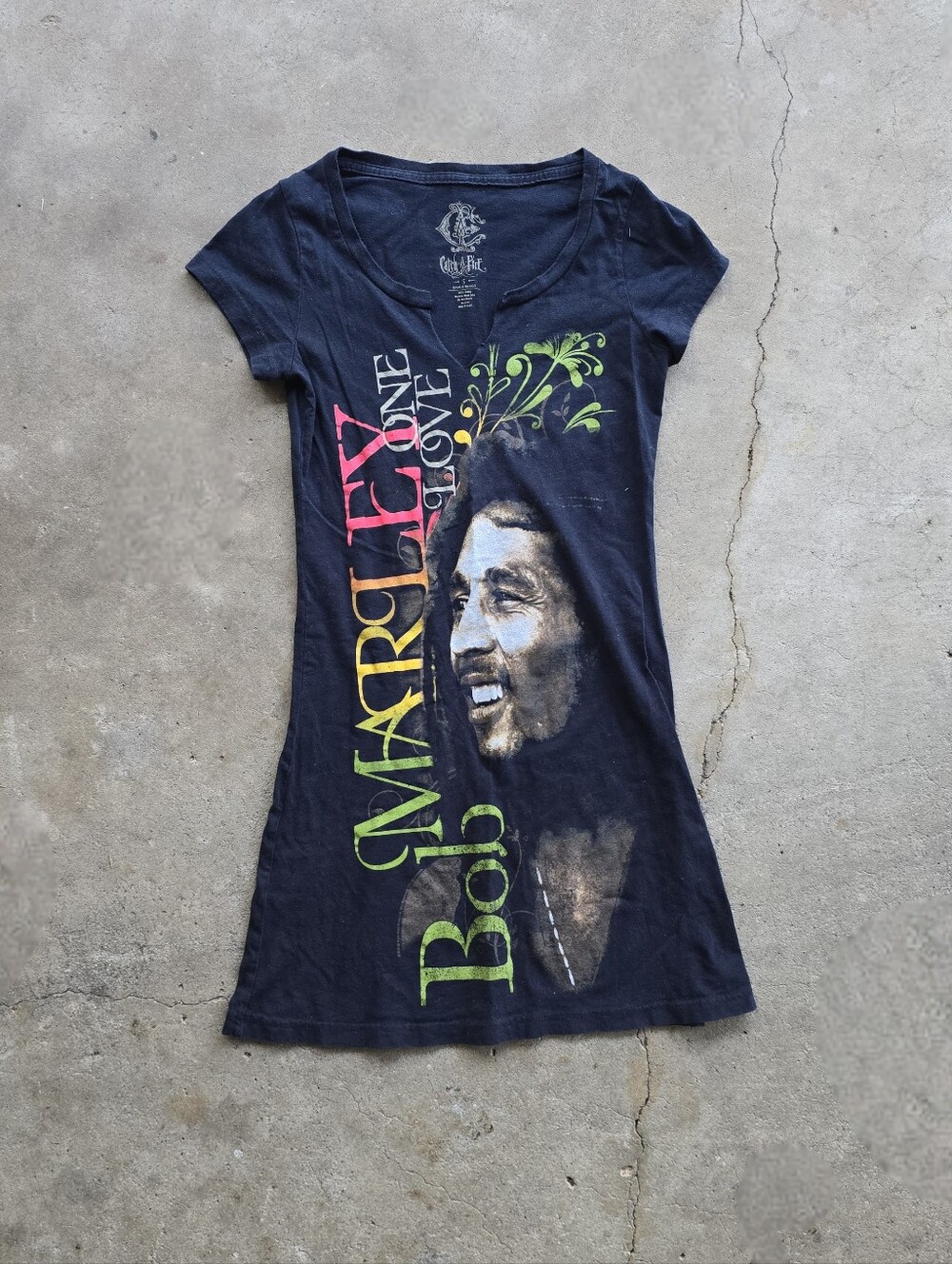 Vintage y2k Bob Marley Grunge Cyber AOP Rasta Mini Dress Small